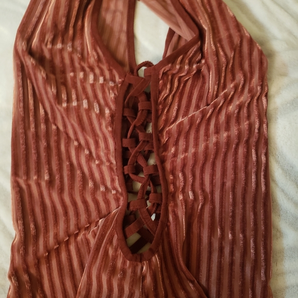 Velvet striped bodysuit - Picture 2 of 2